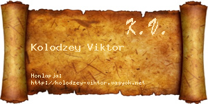 Kolodzey Viktor névjegykártya